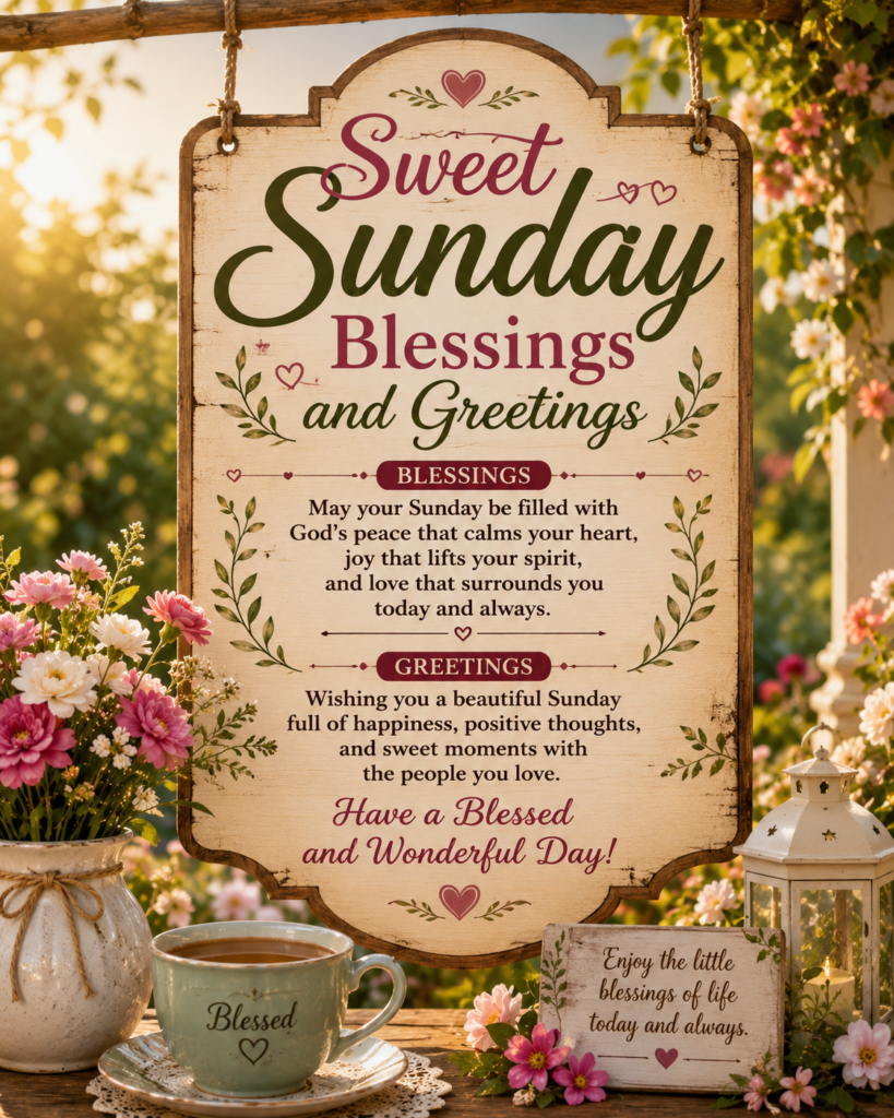 Sweet Sunday Blessings and Greetings