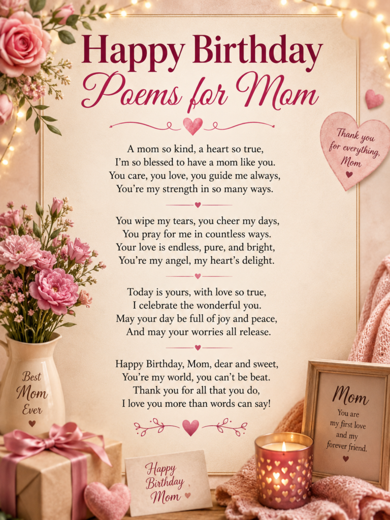 Happy Birthday Poems for Mom