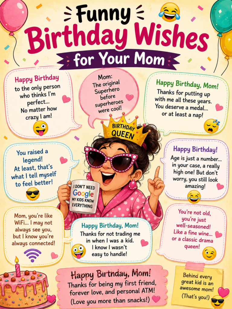 Funny birthday wishes for your mom