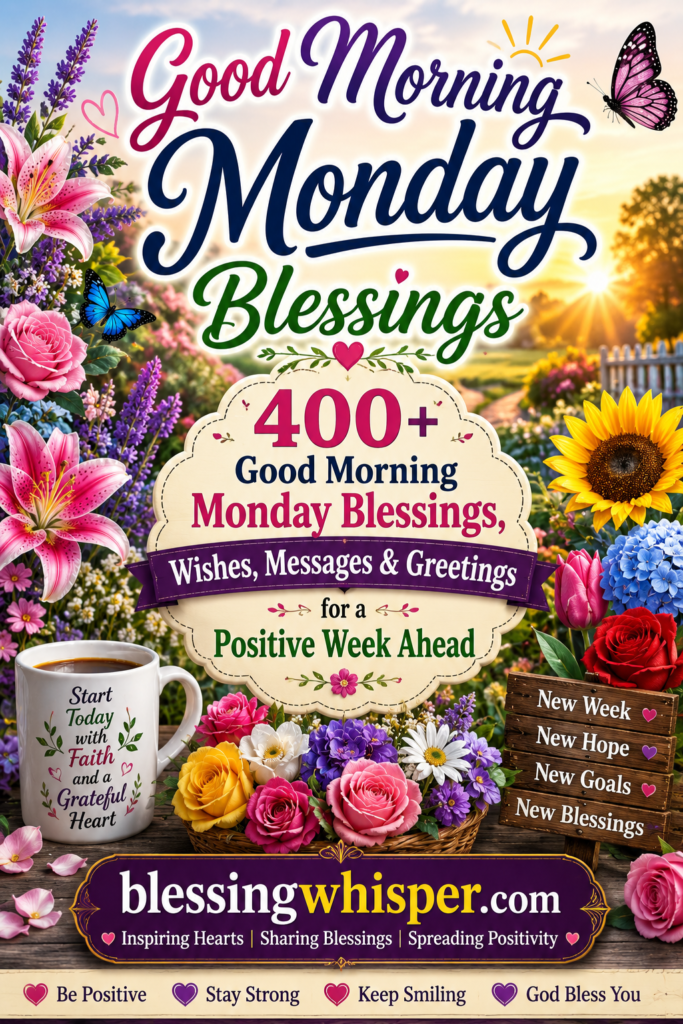 400+ Good Morning Monday Blessings, Wishes, Messages & Greetings for a Positive Week Ahead