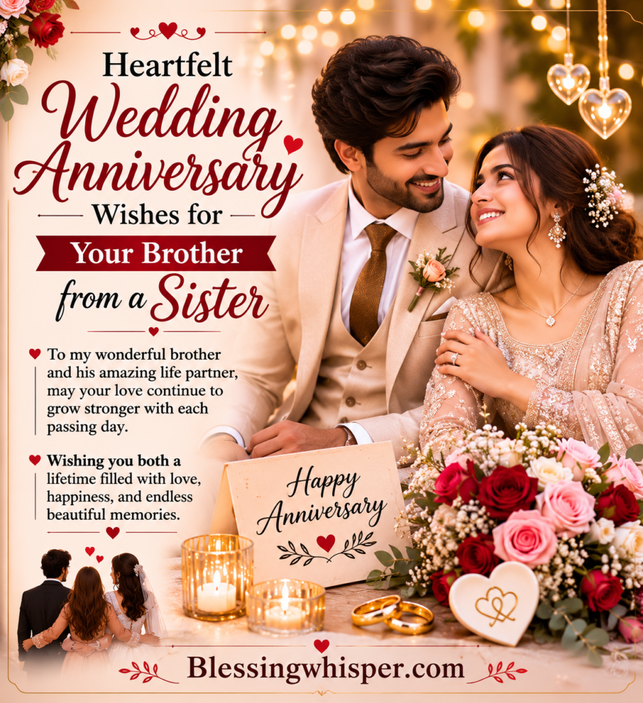 Heartfelt Wedding Anniversary Wishes for Your Brother from a Sister