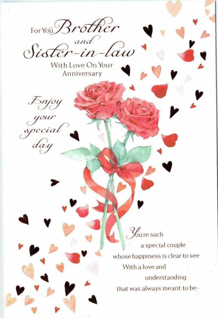 Thoughtful  Anniversary Card Messages for Brother and Sister-in-Law