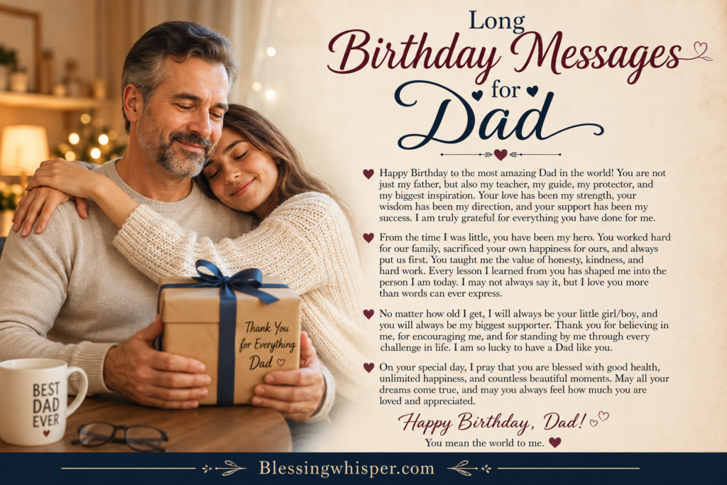 Long Birthday Messages for Dad