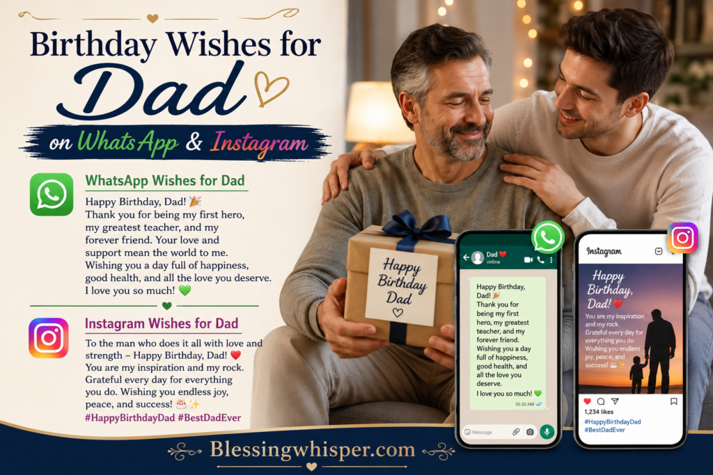 Birthday Wishes for Dad on WhatsApp & Instagram