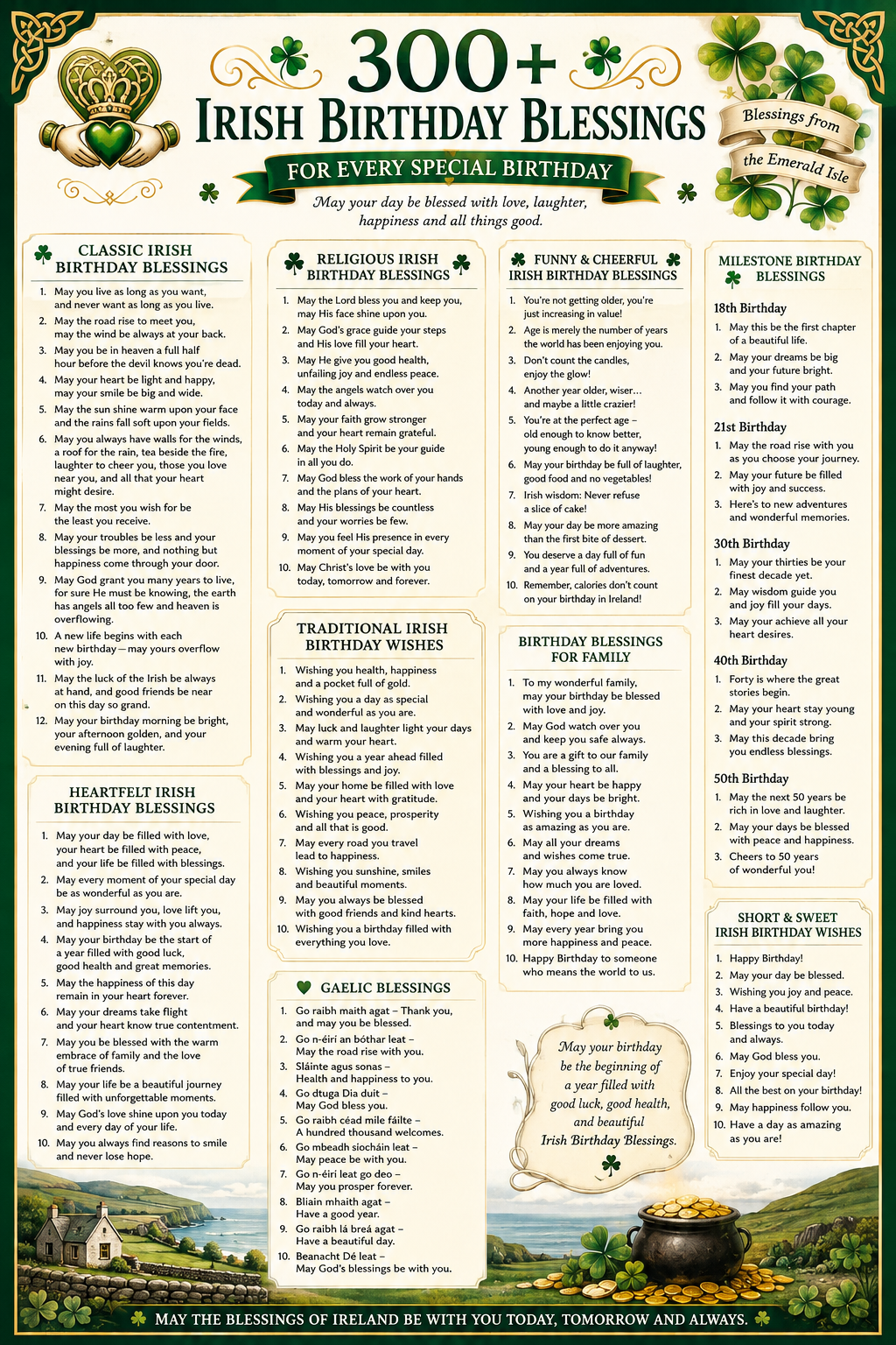 300+ Irish Birthday Blessings for Every Special Birthday