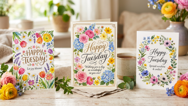 Beautiful Floral Tuesday Greeting Cards