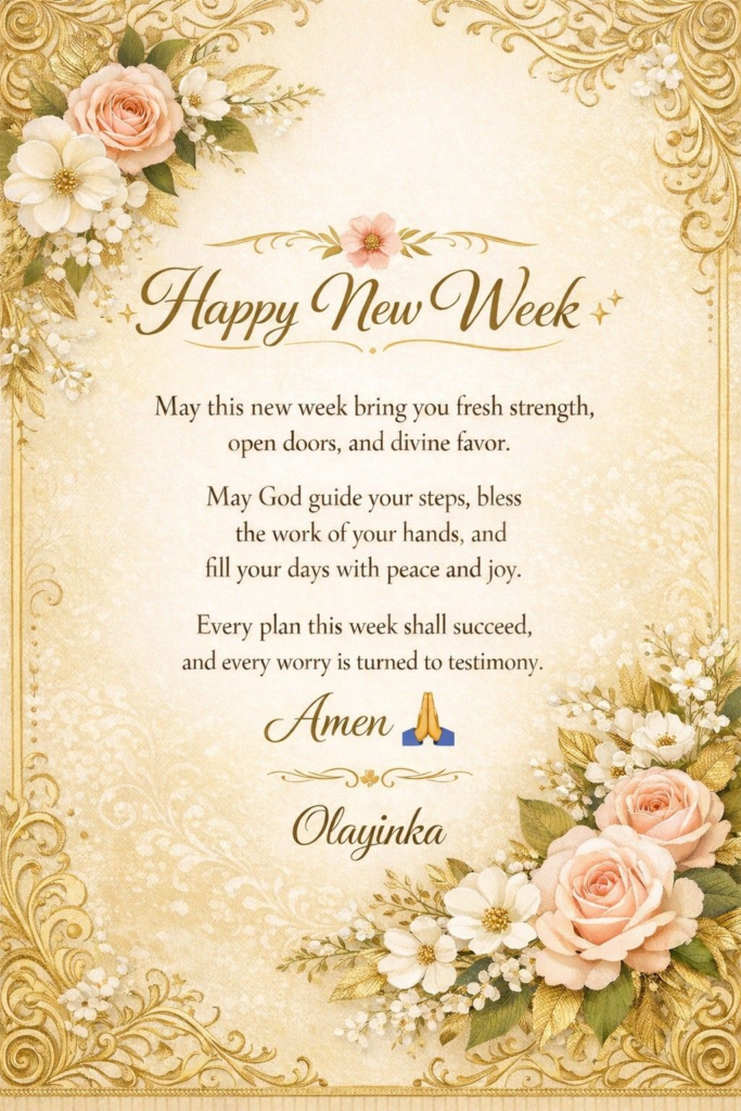 Happy New Week Blessings for Everyone
