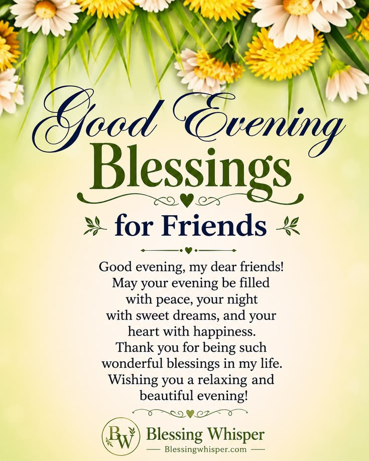 Good Evening Blessings for Friends