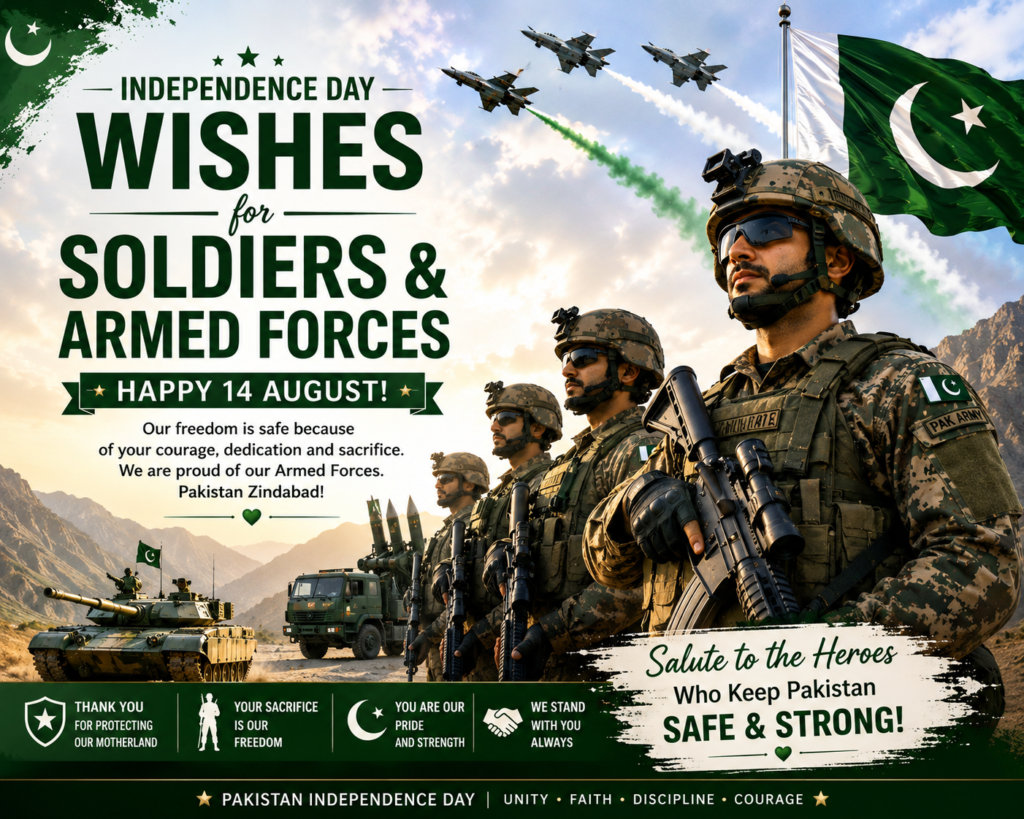 Independence Day Wishes for Soldiers & Armed Forces