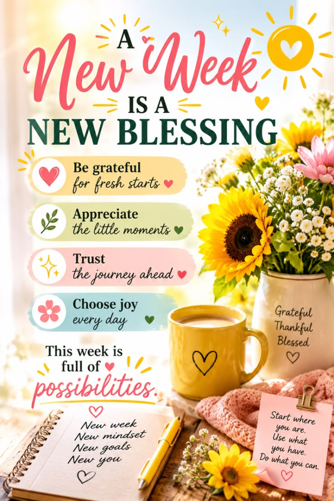 New Week Blessings: A Positive Start to a Fresh Week