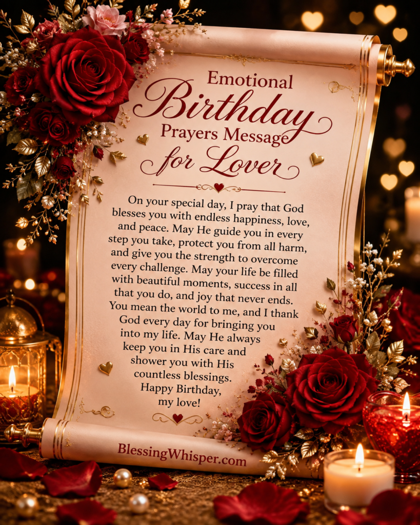 Emotional Birthday Prayers Message for Lover