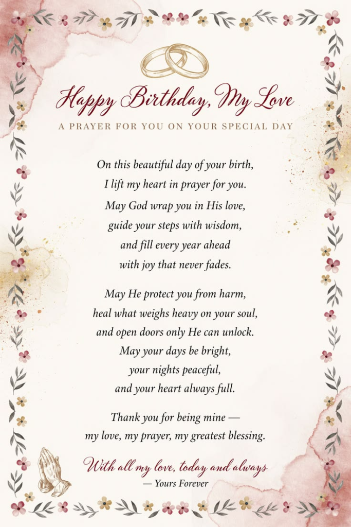 Birthday Prayers for My Lover from Bible Verse