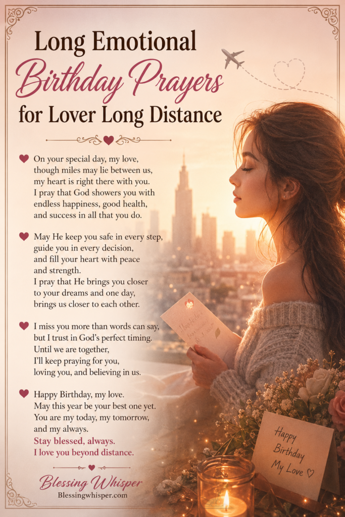 Long Emotional Birthday Prayers for Lover Long Distance