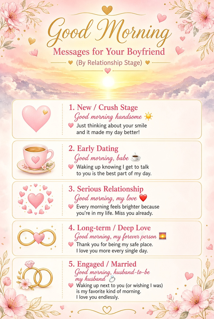 Good Morning Messages for Your Boyfriend (By Relationship Stage)