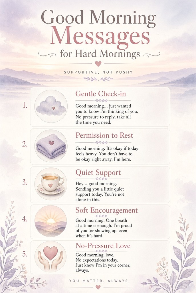 Good Morning Messages for Hard Mornings (Supportive, Not Pushy)