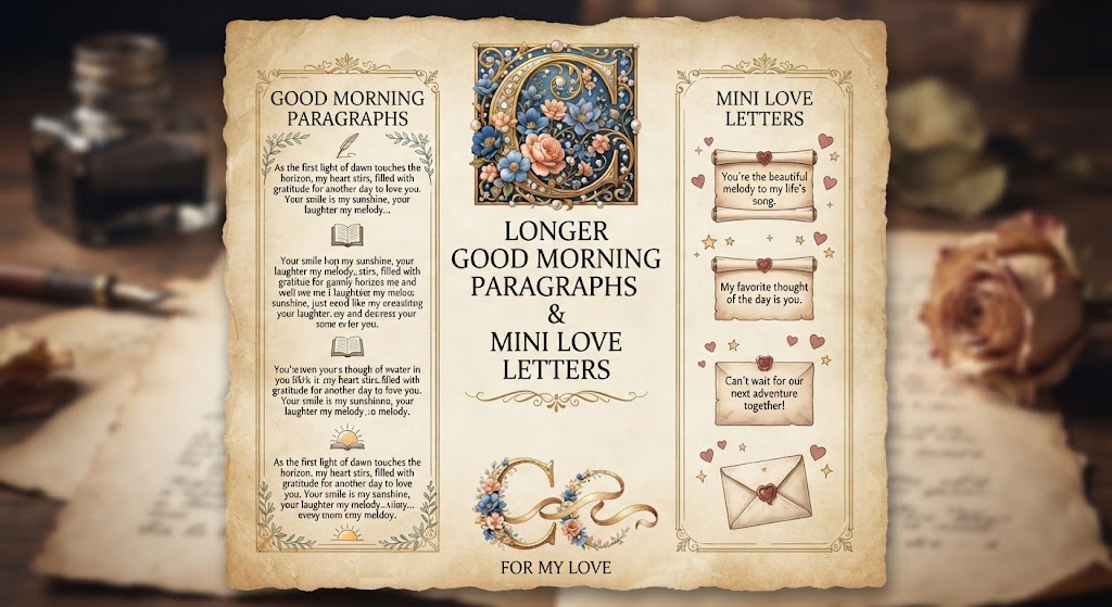 Longer Good Morning Paragraphs & Mini Love Letters