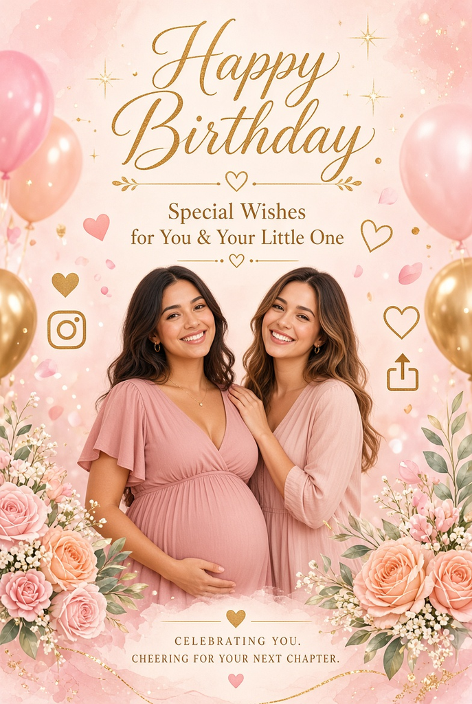 Birthday Wishes for Pregnant Friend for Social Media & Instagram Captions