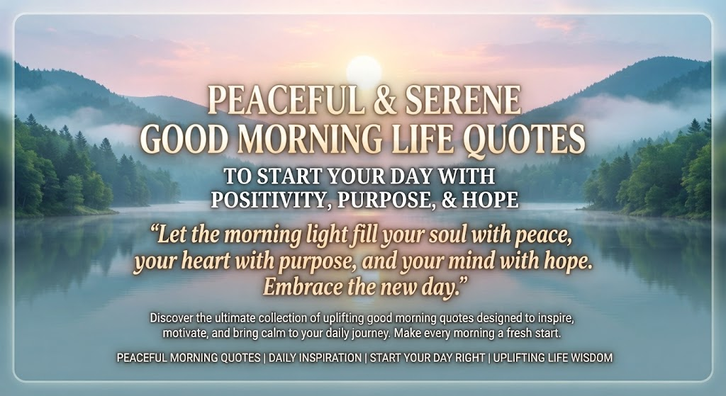 Peaceful and Serene Good Morning Life Quotes
