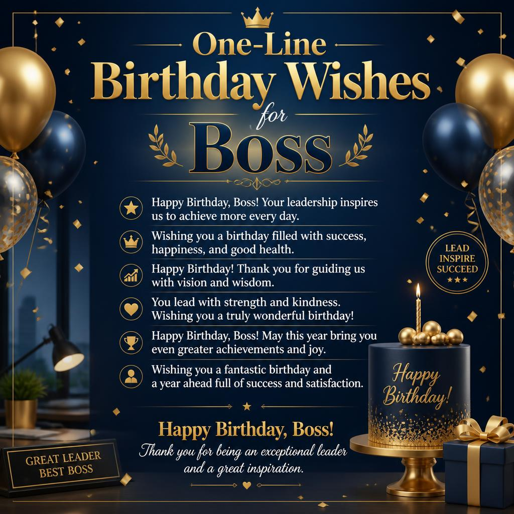 One-Line Birthday Wishes for Boss